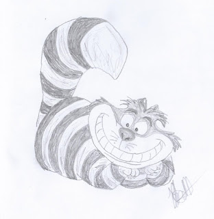 迪士尼插图研究：爱丽丝在仙境，柴郡猫