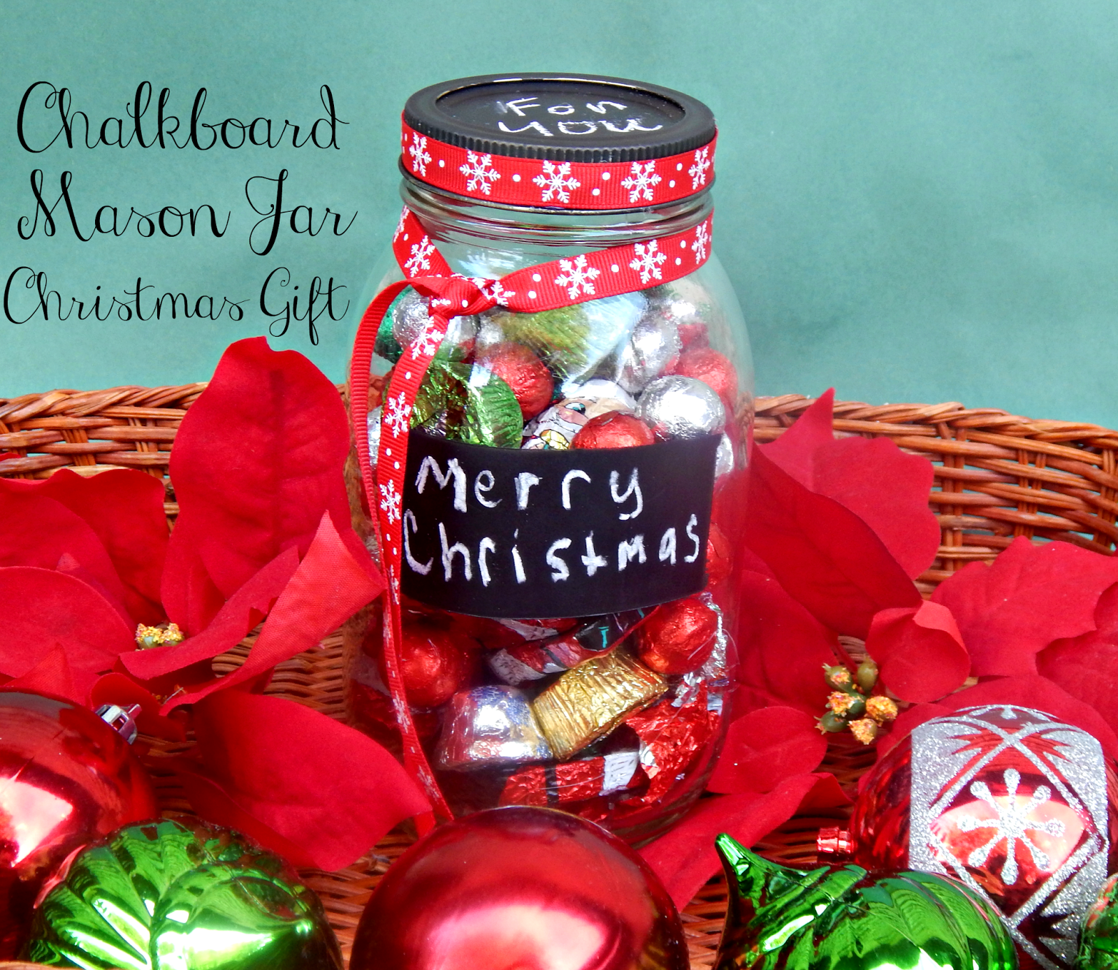 Chalkboard Mason Jar Christmas Gift This Ole Mom