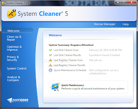 تحميل برنامج System Cleaner 6.0.0.15 لتنظيف و صيانة الويندز و حذف الملفات التالفة