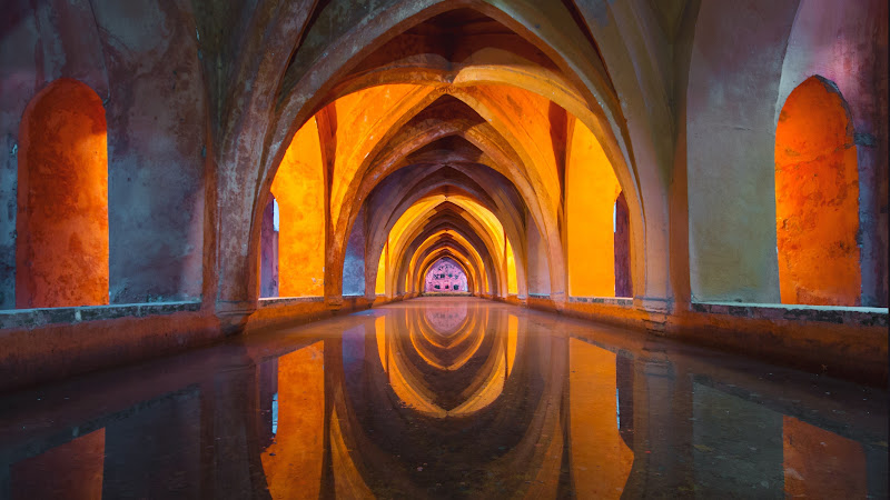 Lights and Architecture of Seville, Spain