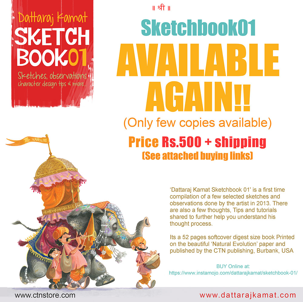 DATTARAJ KAMAT Animation art: SKETCHBOOK 01 available again!!