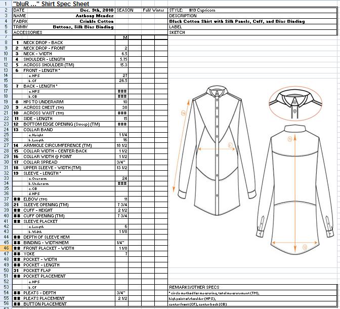 Spec Sheet Template For Garments free download programs - oceandevelopers