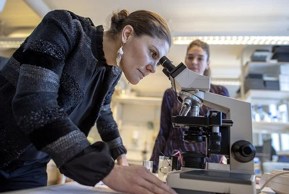 Crown Princess Victoria wear Kreuger Jewellery Summer Feather Earrings and she wore Baum und Pferdgarten black top