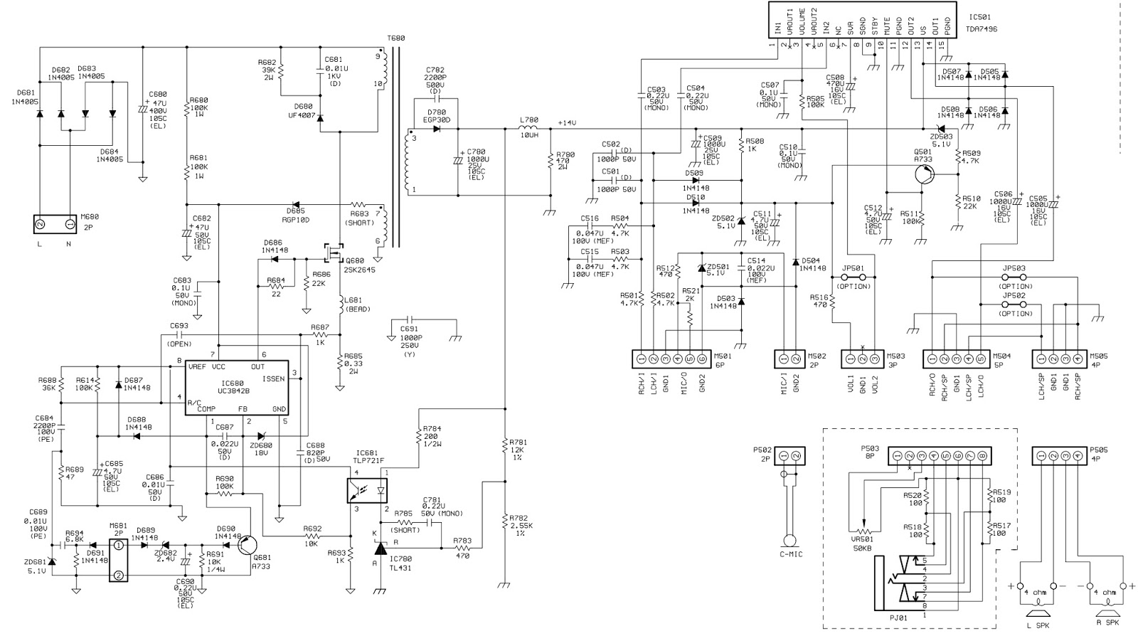 Electro help: HP D2825 Acer 7254 CRT monitor circuit diagram Full