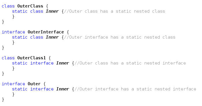 Java-Latte: Flavors of Nested Classes in Java 8