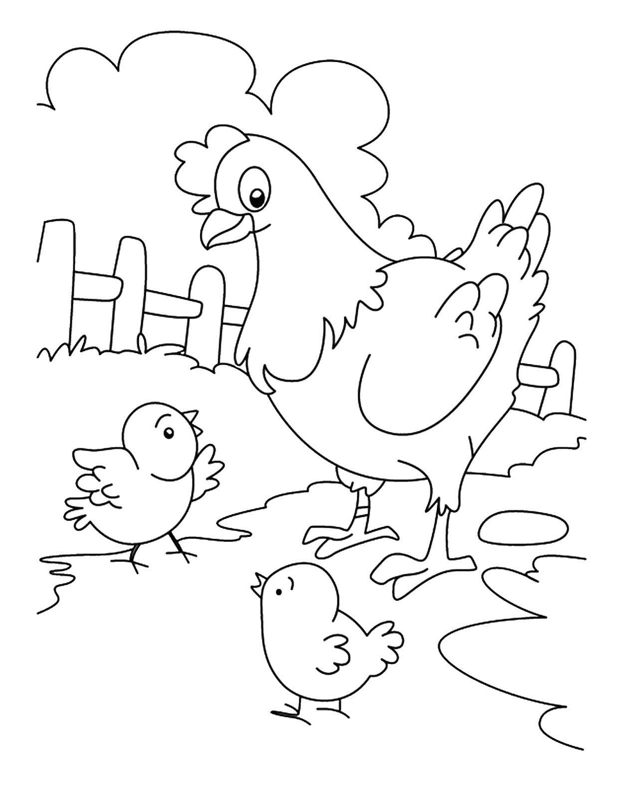 Belajar Mewarnai Binatang Ayam