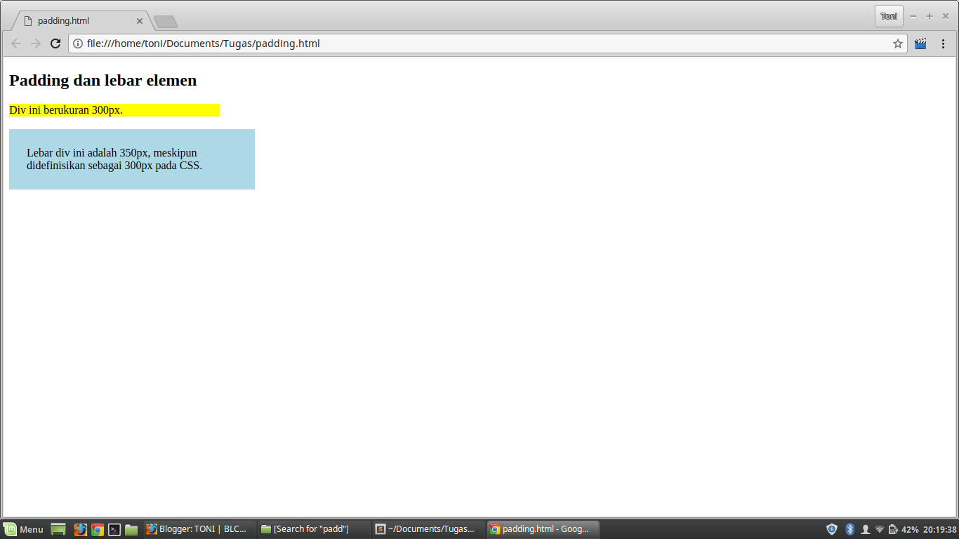 Padding html. Padding html