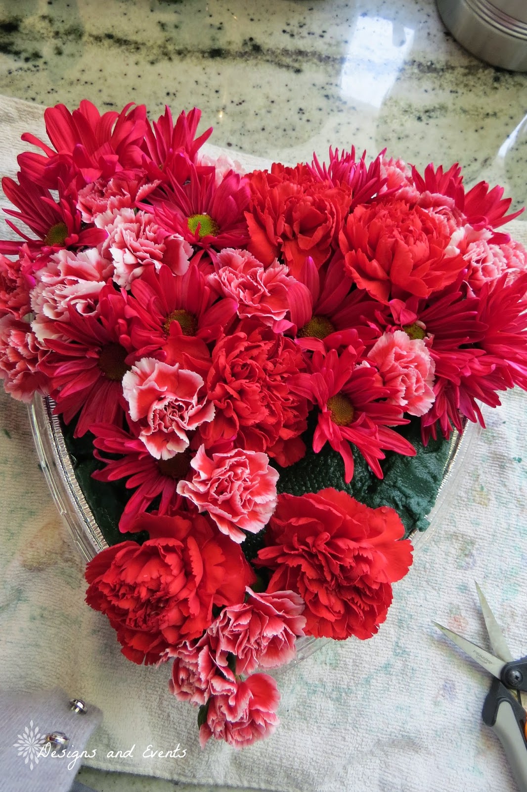 DesignsandEvents HeartShaped Floral Arrangement