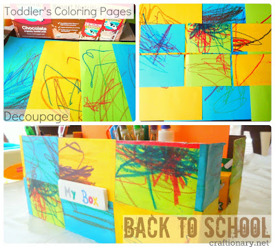 kids coloring back to school activity box