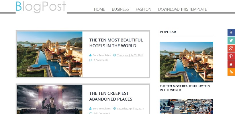 Blog Post Free Blogger Template