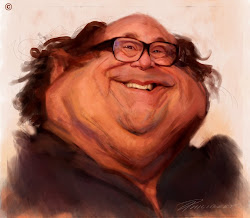 danny devito dominic caricature cartoon painting dany unfinished philibert arch