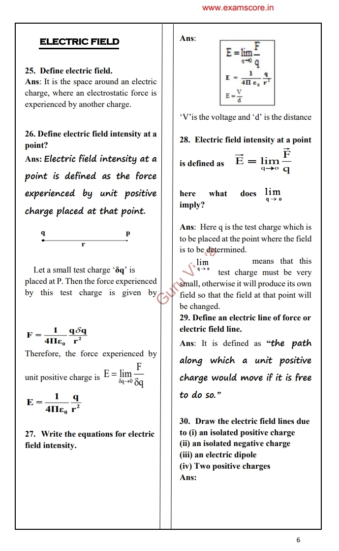 PHYSICS NOTES FOR CLASS 11