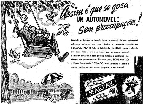 Propaganda do Lubrificante Texaco veiculada nos anos 40.