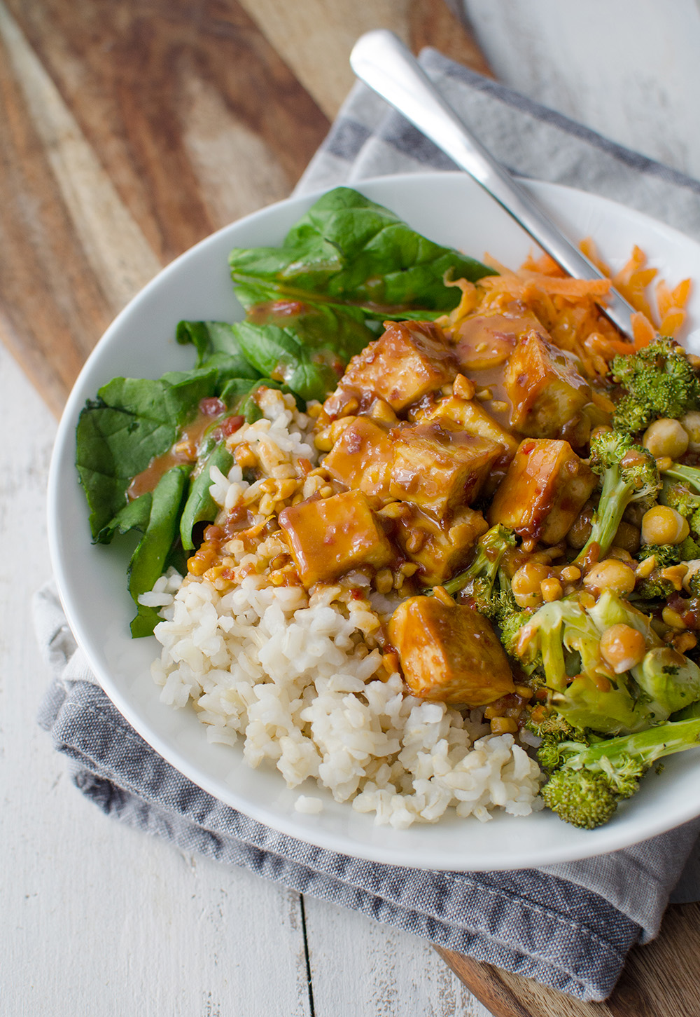 Peanut Tofu Buddha Bowl Recipe