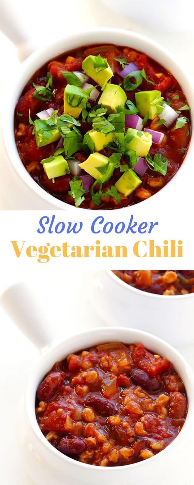 Slow Cooker Vegetarian Chili | Salty Sweet Recipes