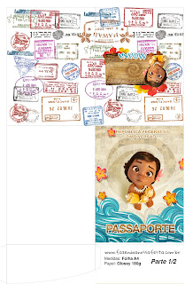 Moana Bebé: Imprimibles Gratis para Fiestas. Imprimible con forma de Pasaporte de Moana Bebé.