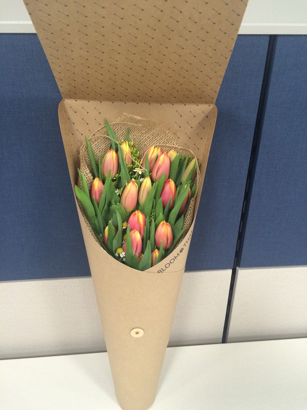Tulips Wrapped in Burlap Makes Statement