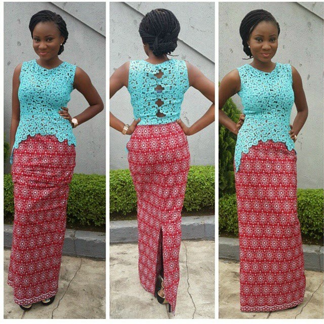 ankara+and+lace+style.jpg (640×640) (With images) | Nigerian outfits ...