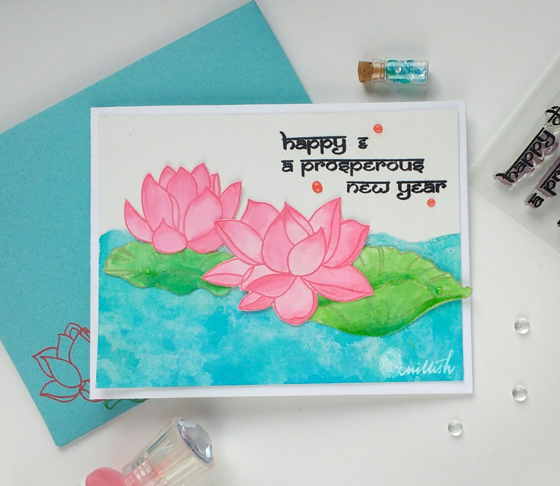 new year wishes lotus