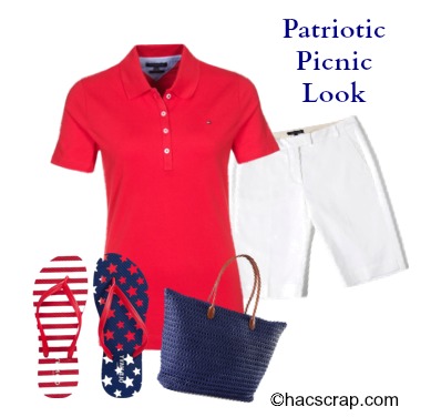 Red, White and Blue Casual Outfit Idea