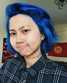Eldana Satybaldieva four eyes kyrgyz vlogger, kyrgyzstan art craft tours, kyrgyzstan small group tours