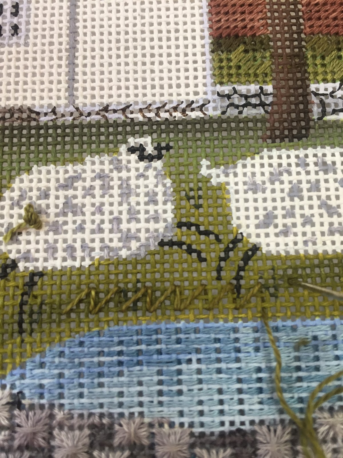 steph's stitching Grass Stitches on the White Farm