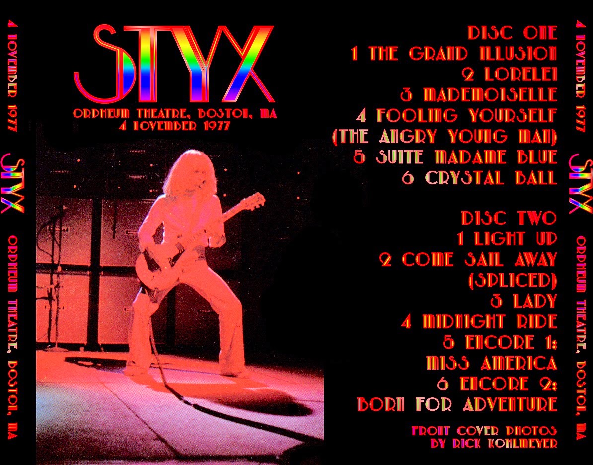 PLUMDUSTY'S PAGE Styx 19771104 Orpheum Theatre Boston, MA
