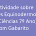 Atividade sobre Os Equinodermos (Ciências 7º Ano) com Gabarito