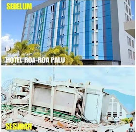 Foto Hotel Roa-Roa Palu Sebelum dan Sesudah Gempa Tsunami Tahun 2018