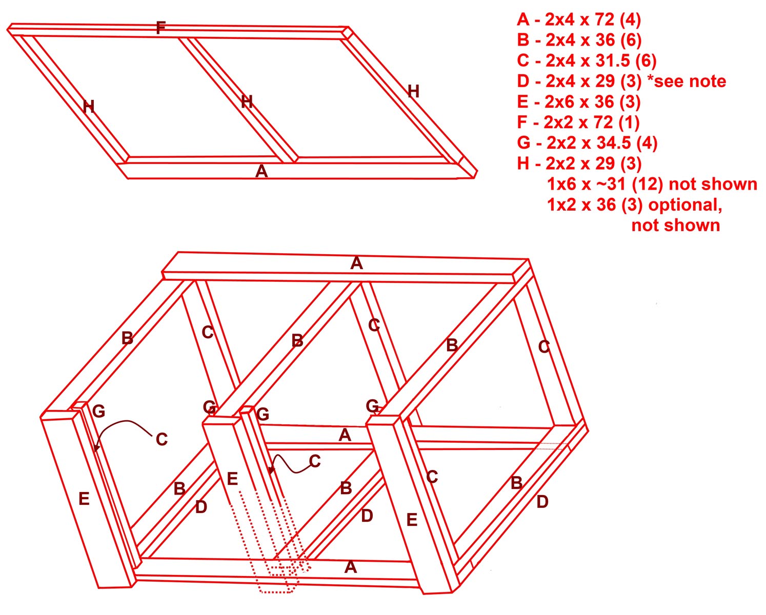 The Uncarved Block Building A 2 Bin Composter Annotated With Lumber Dimensions