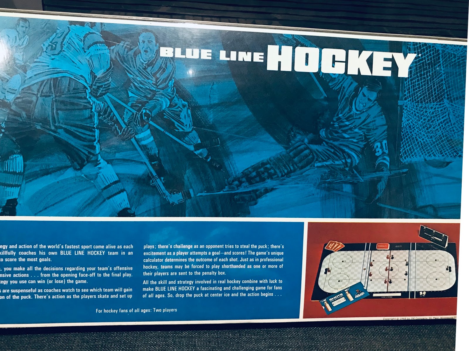 1970 Blue Line Hockey Board Game