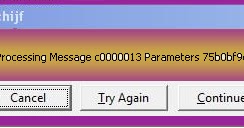 Exception processing message parameters