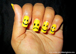 smiley face nail rihanna inspired yourself tutorial need things yellow paint beauty