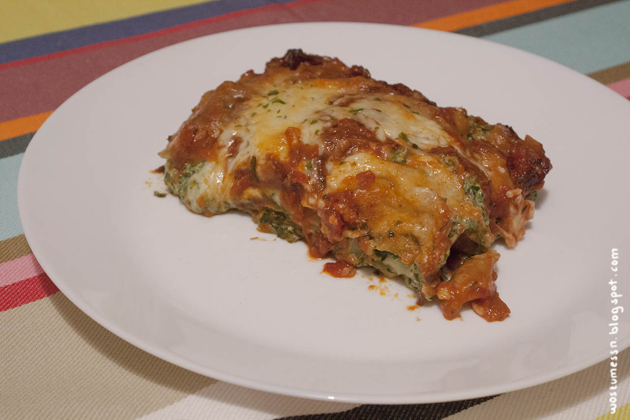 Wos zum Essn: Spinat-Lasagne mit Frischkäse und Tomatensauce - Soulfood ...