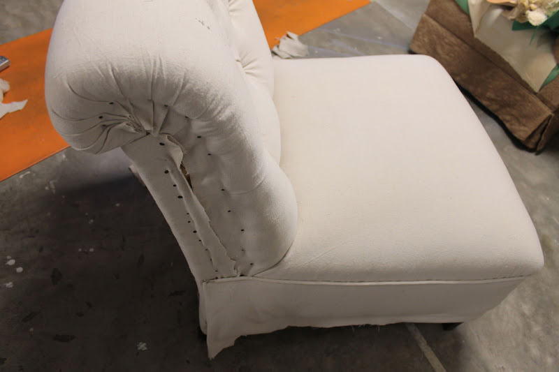 VanHook & Co. Reupholstering Slipper Chair finishing touches