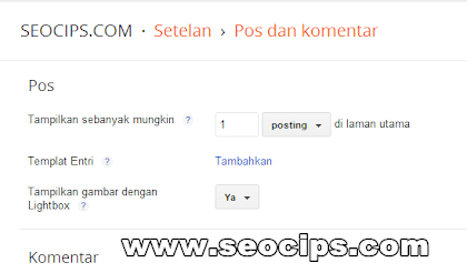 Cara setting SEO frendly responsive fast loading template blogger