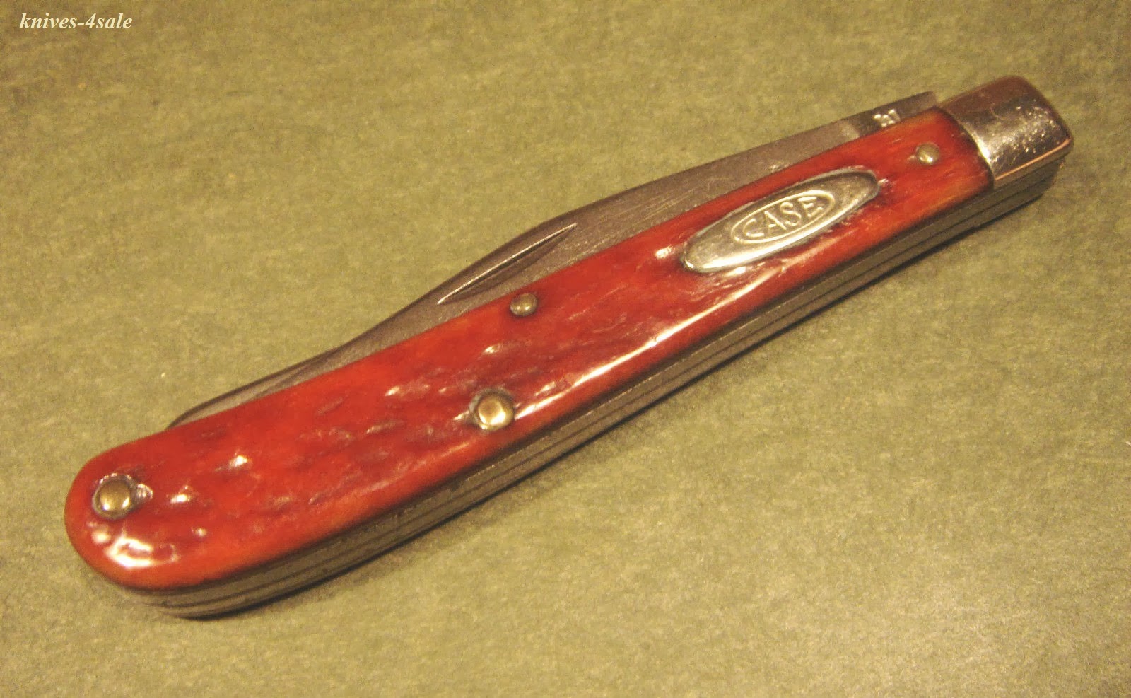 knives4sale Antique Case XX 194064 62048SP Red Bone Trapper Pocket Knife