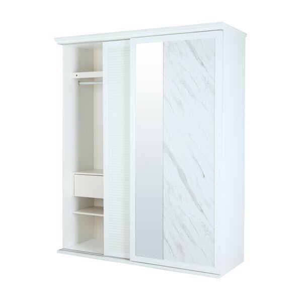 VENATINO Tủ Quần Áo Cửa Trượt 184x67x223.8 cm Màu Trắng