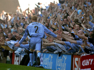 Andrew Whing's celebration after scoring the final goal at Highfield Road - April 30th 2005