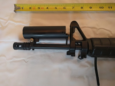 close-up of m16 MACS gun