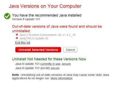 Java version in your machine