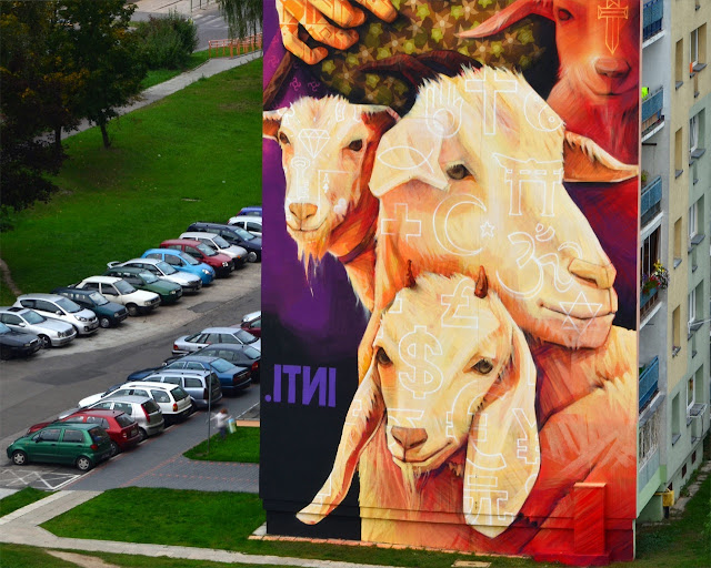 Street Art By Chilean Urban Artist INTI on the streets of Lodz For Fundacja Urban Forms 2013.3