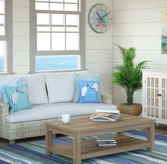 Blue Green Rug Beach Decor