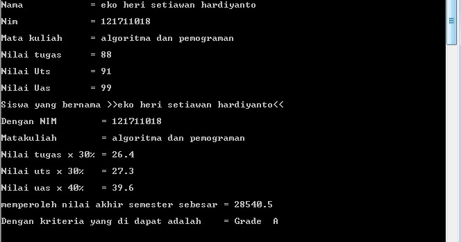Program Menghitung Nilai Akhir Mahasiswa Menggunakan C Pulti Opok