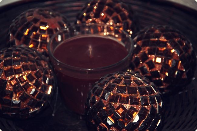 dark brown chocolate candles and decor