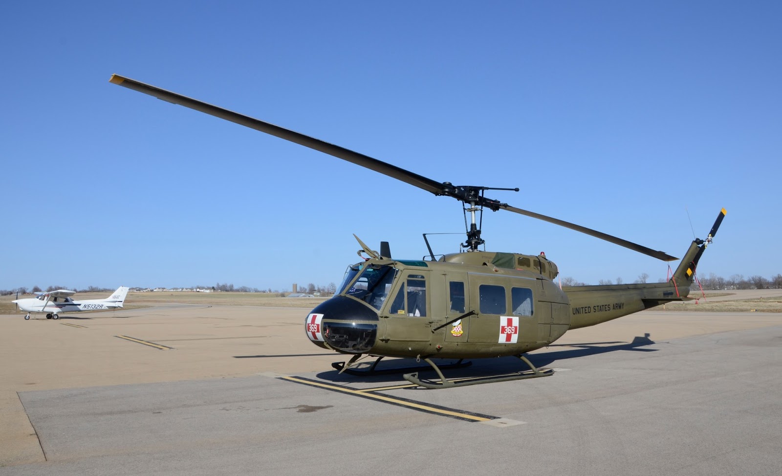 The Aero Experience Special "Huey" Helicopter Makes Stop at Farmington