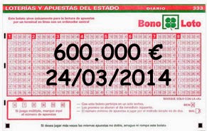 Bonoloto, sorteo del lunes 24 de marzo de 2014 Bonoloto, sorteo del lunes 24 de marzo de 2014