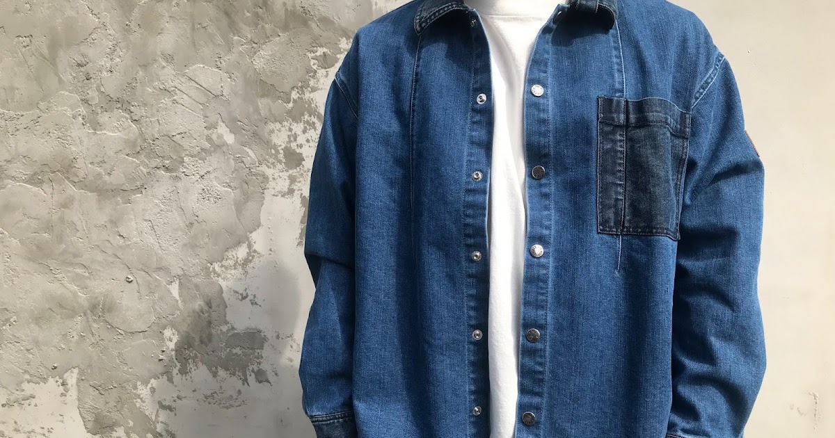 the north face purple label broken twill denim shirt jacket