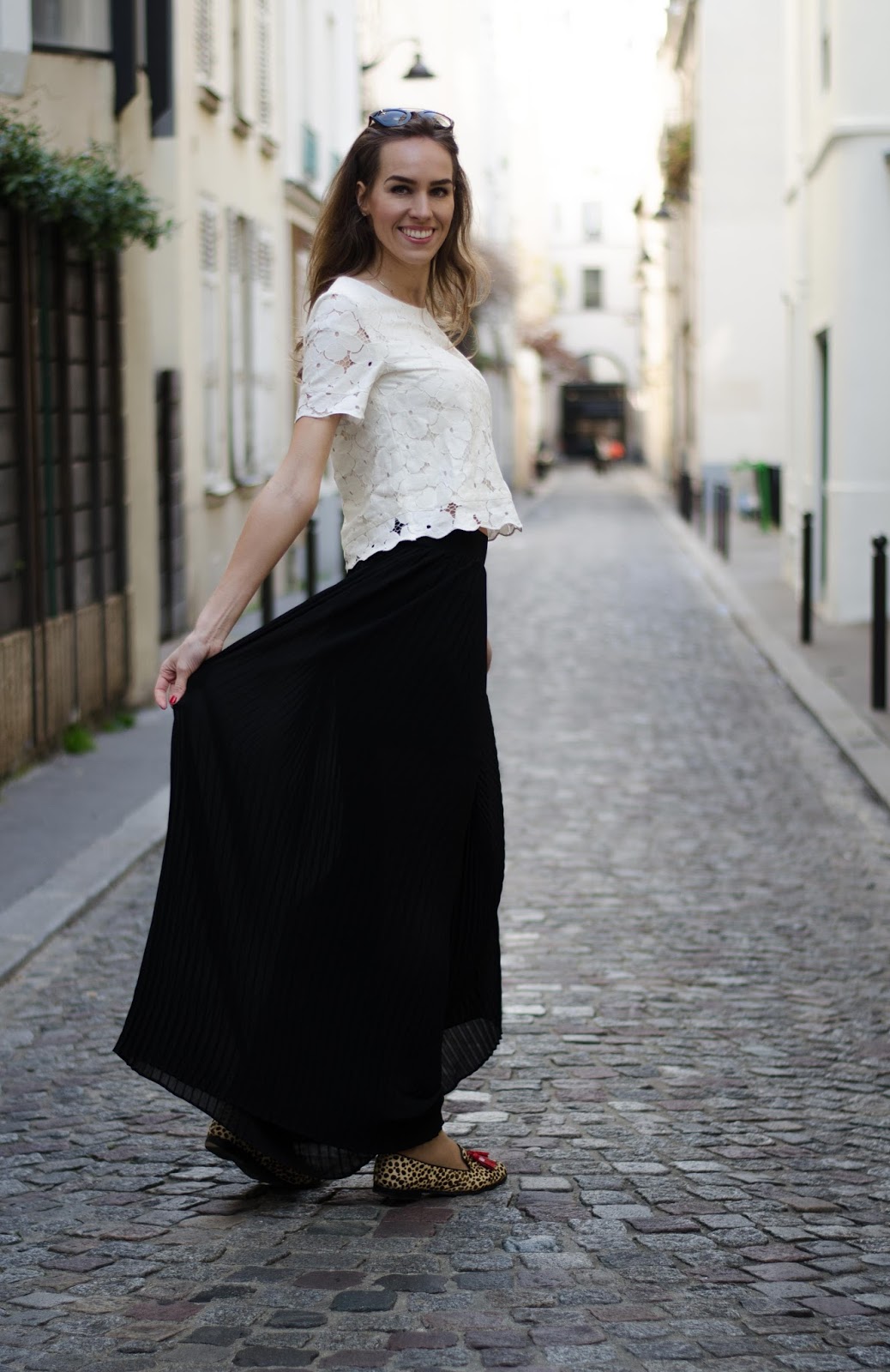 kristjaana mere white lace top pleated pants spring fashion kristjaana mere white lace top pleated pants spring fashion