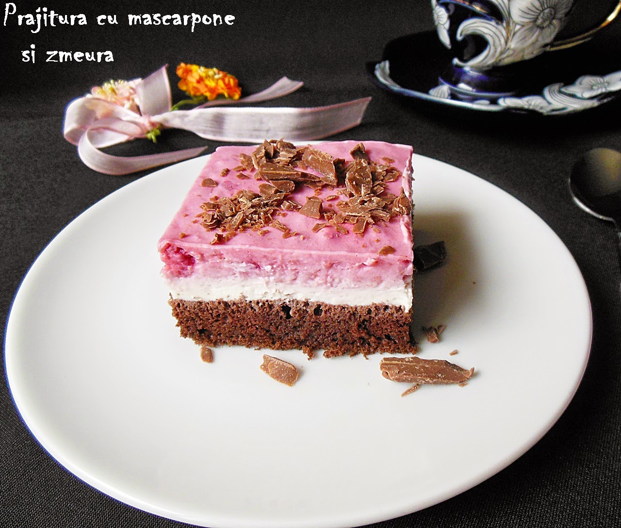 Prajitura cu mascarpone si zmeura